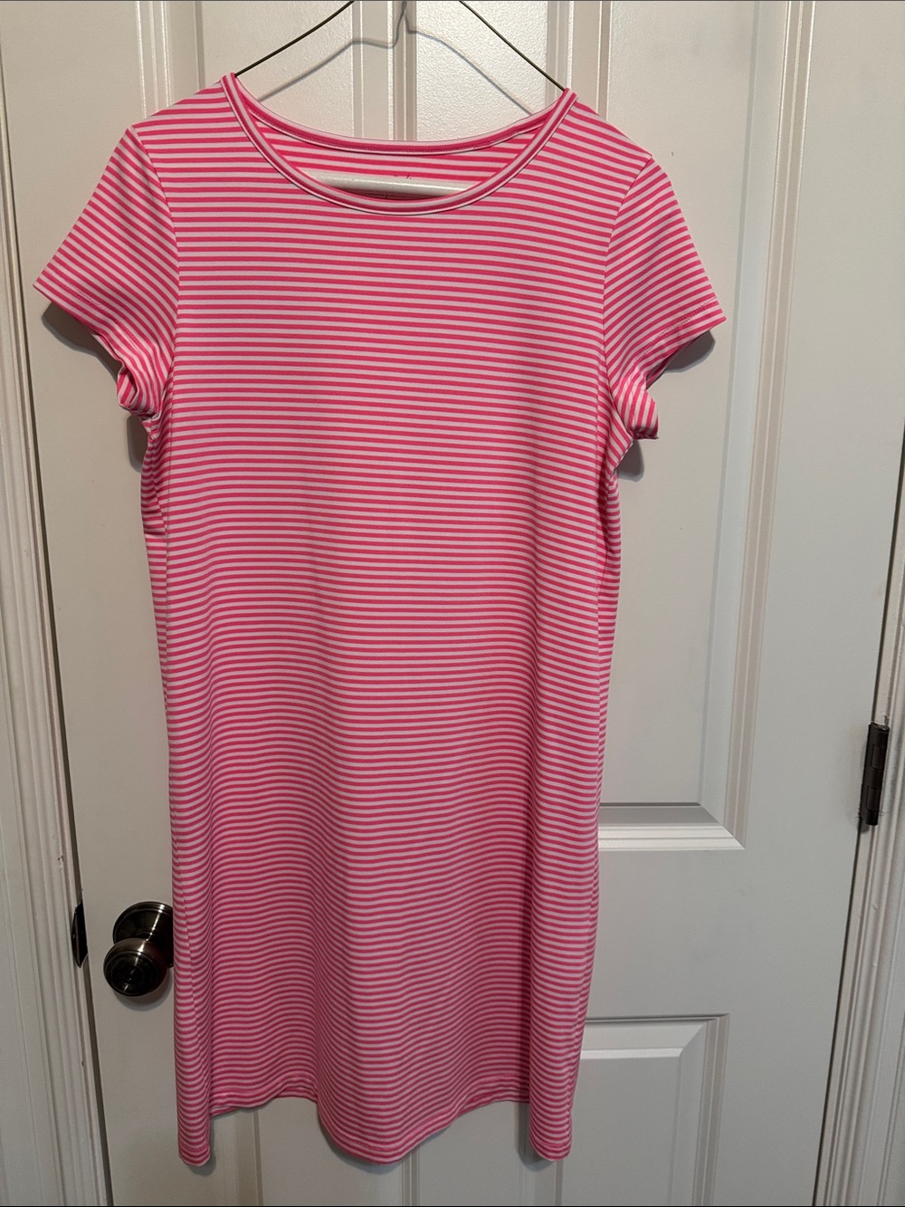 Vineyard Vines Pink and White Striped Short Sleeve Dress